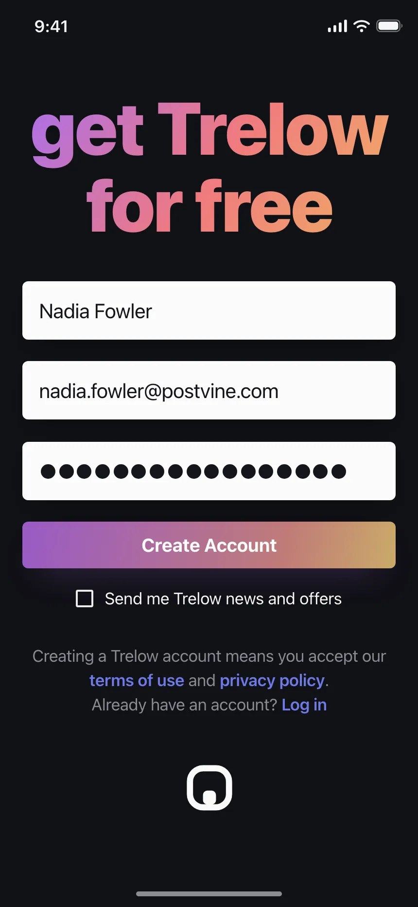 Sign up