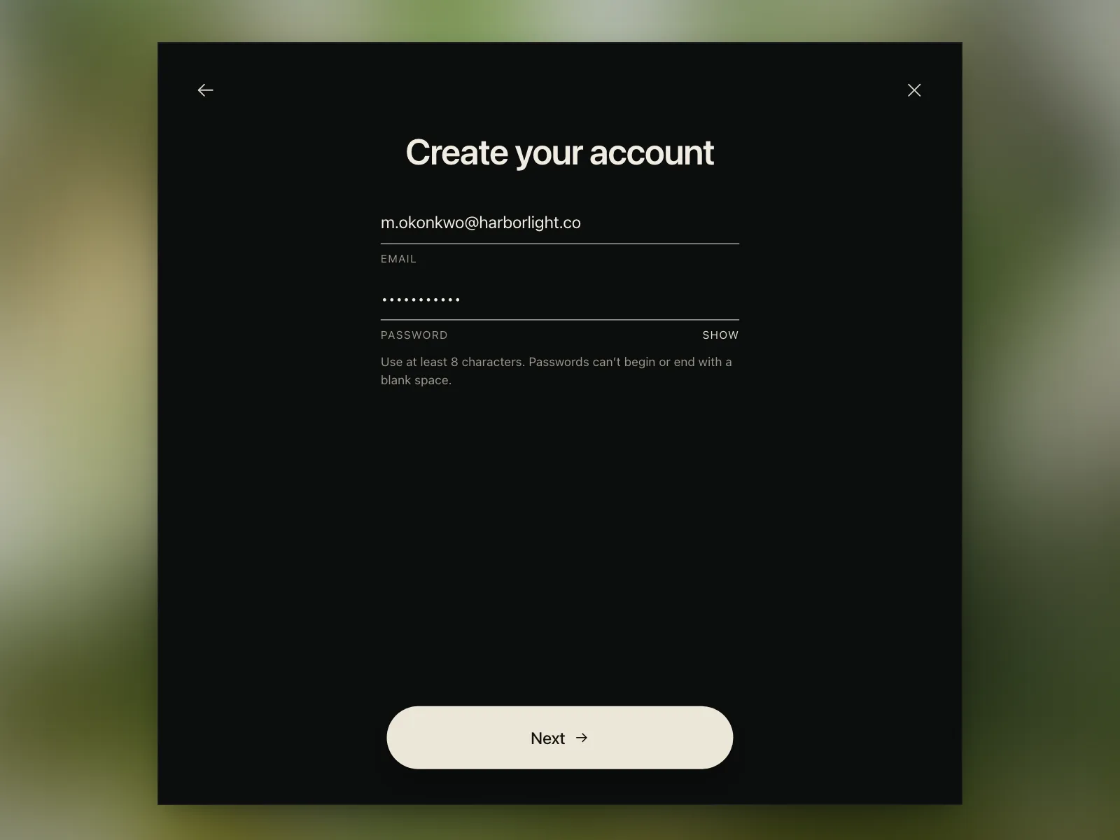Sign up