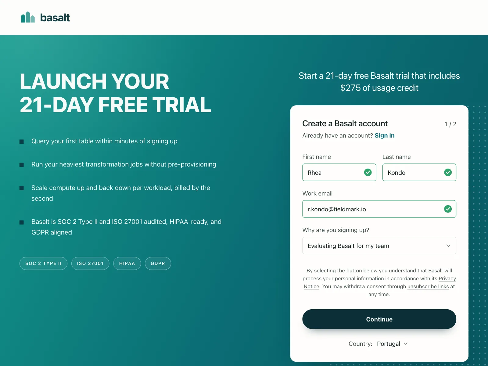 Sign up