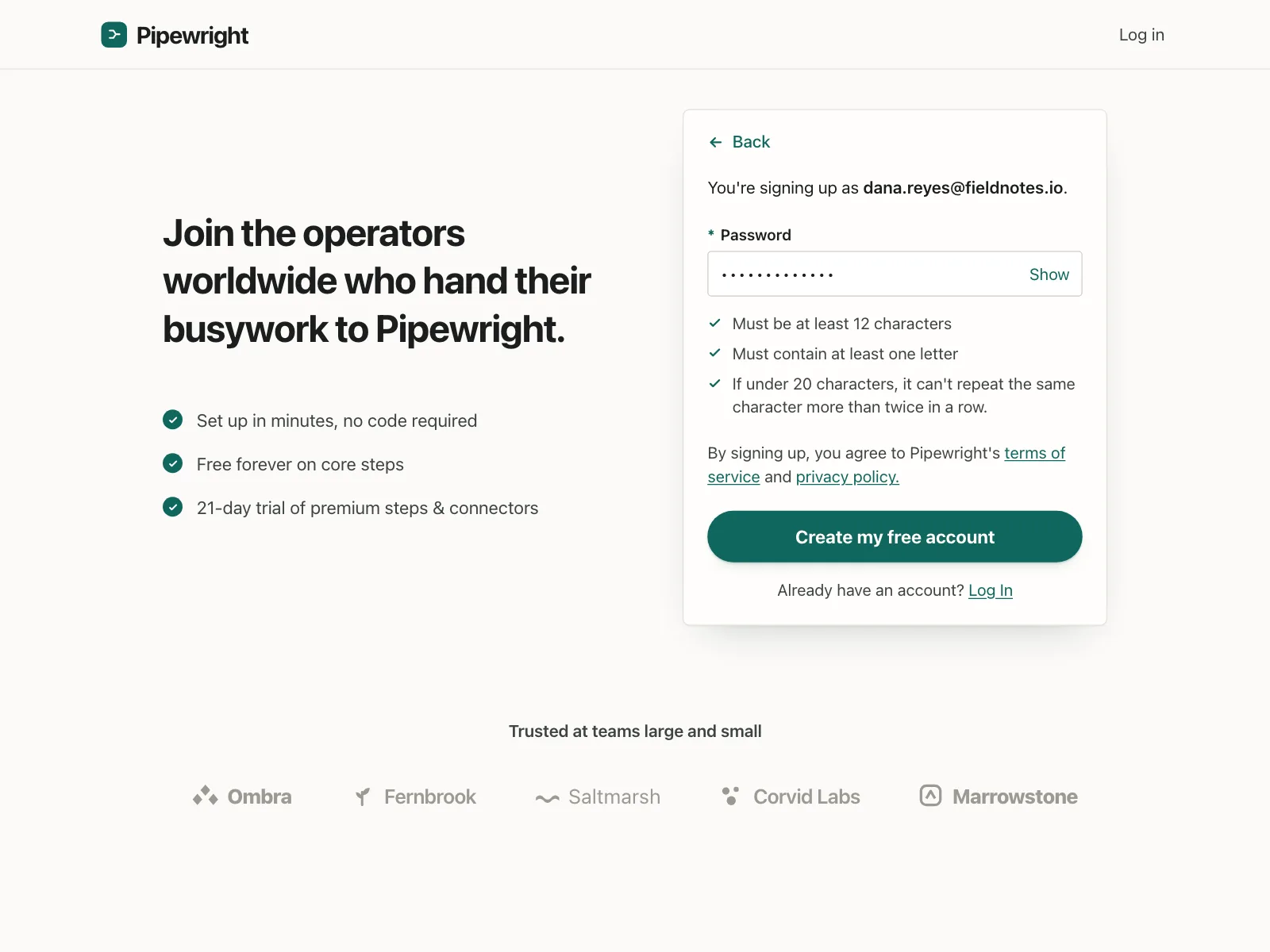 Sign up