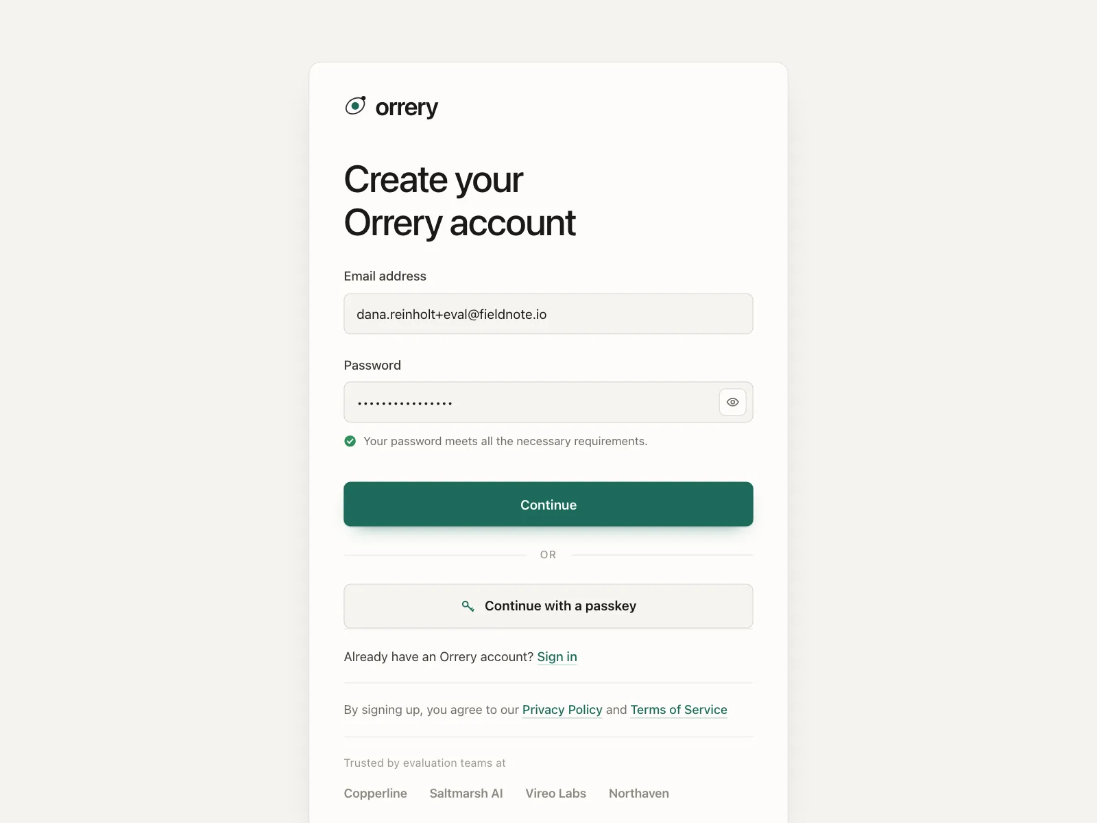 Sign up