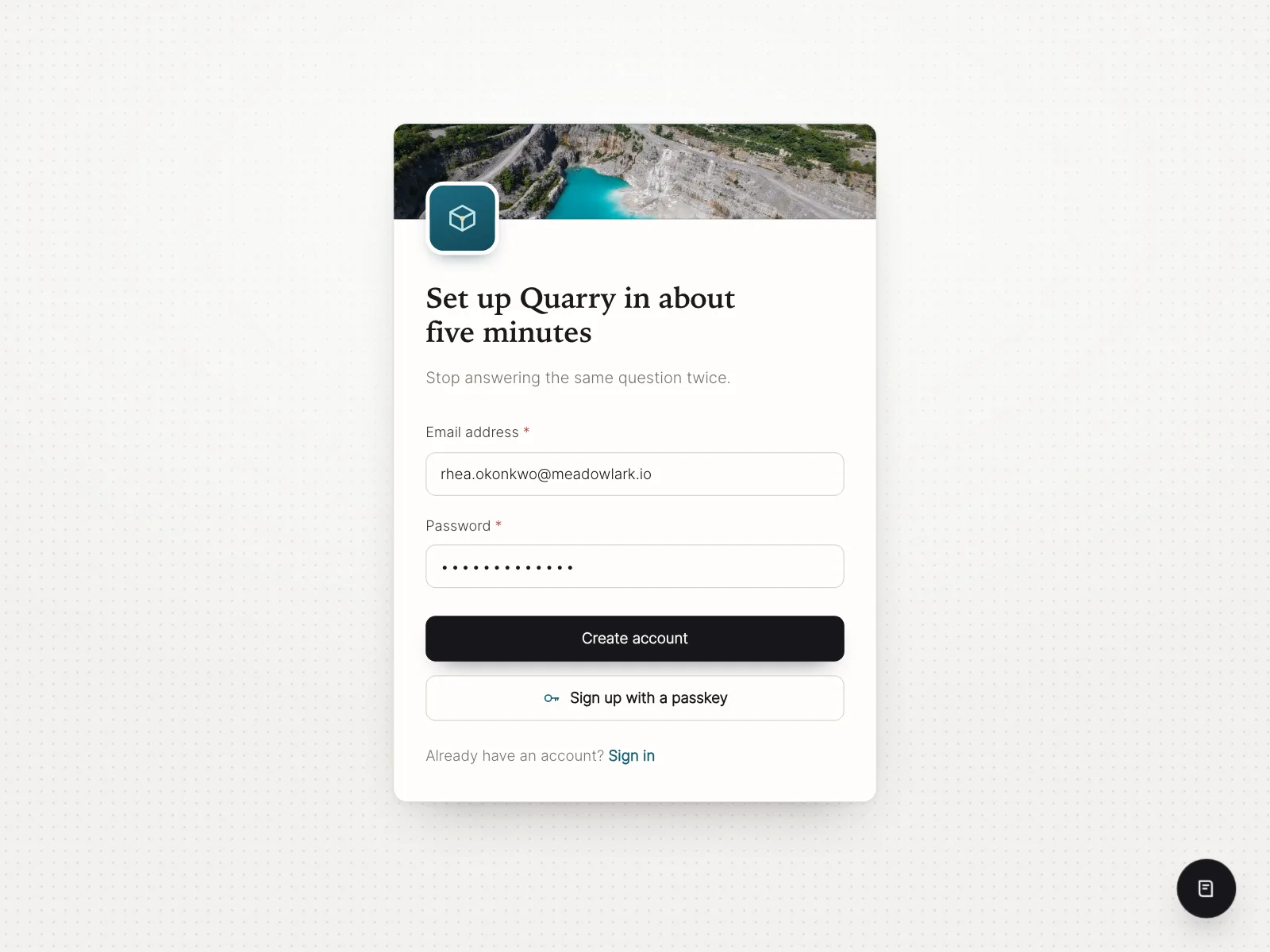 Sign up