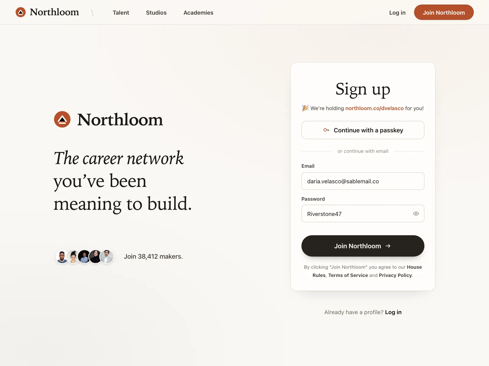 Sign up