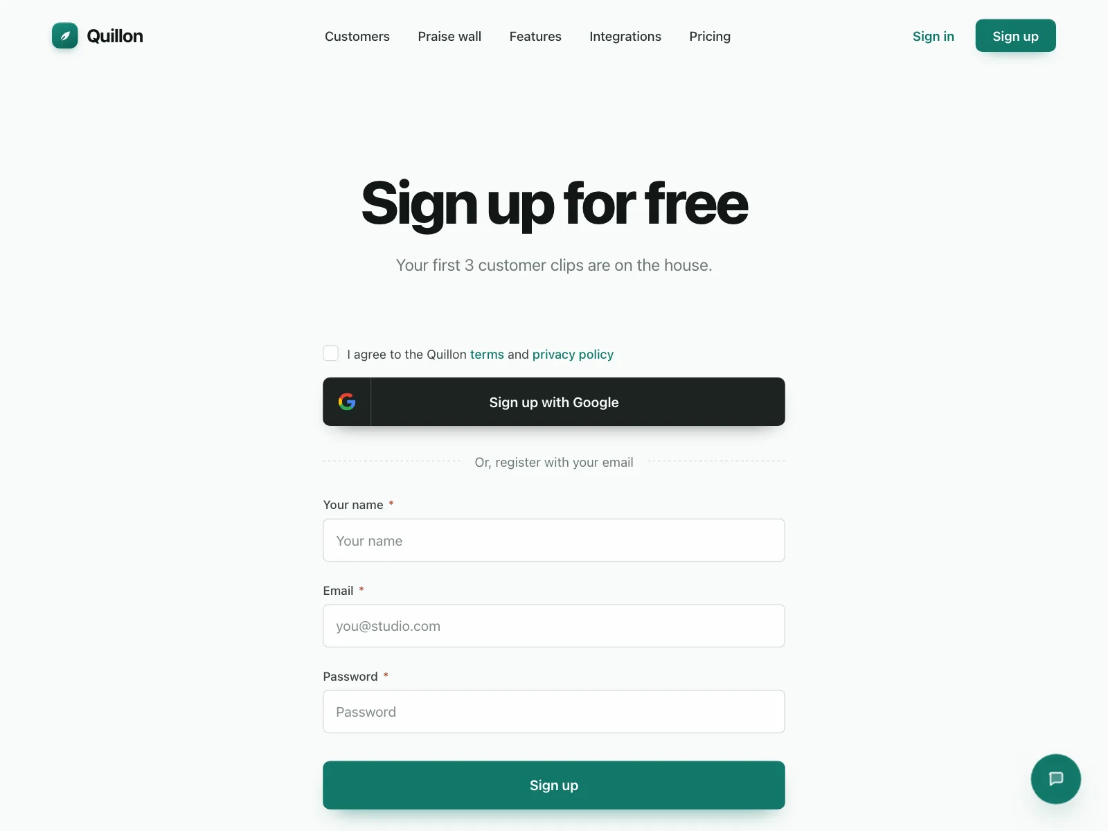 Sign up