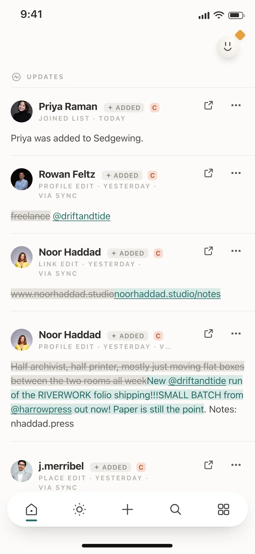 Social feed
