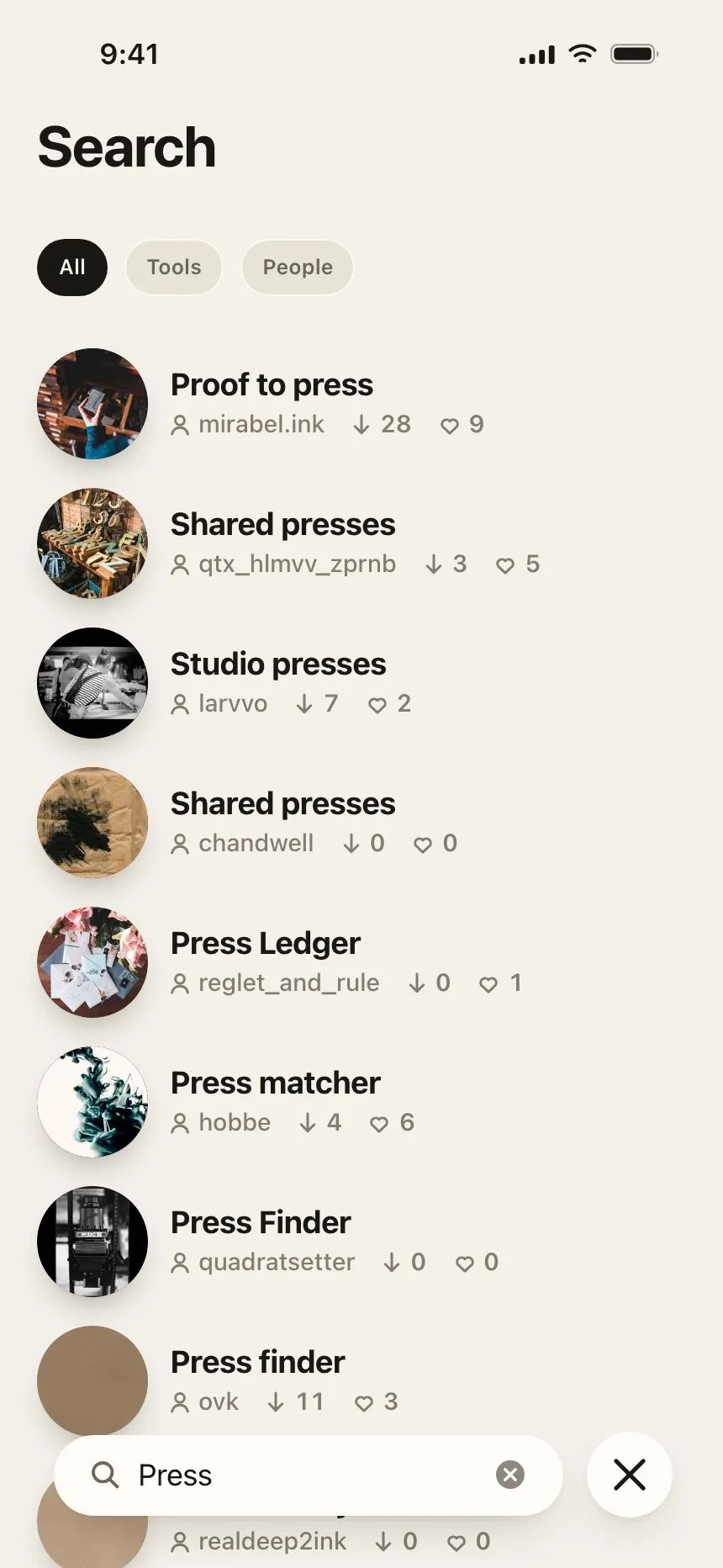 Stacked list