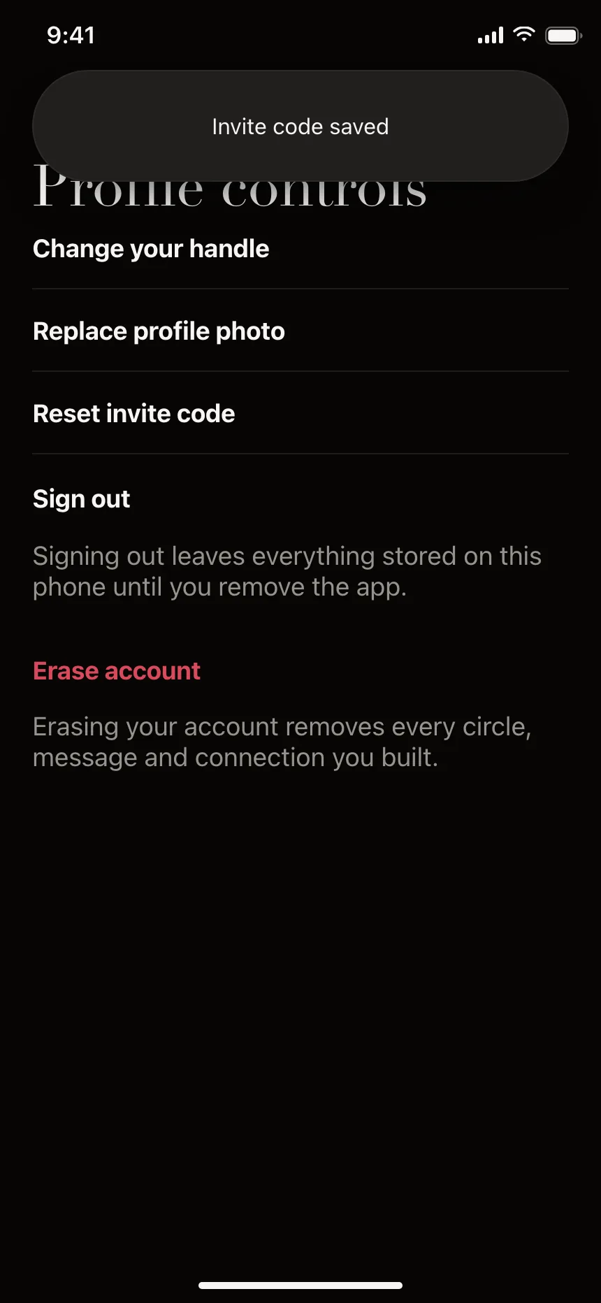 Toast notification