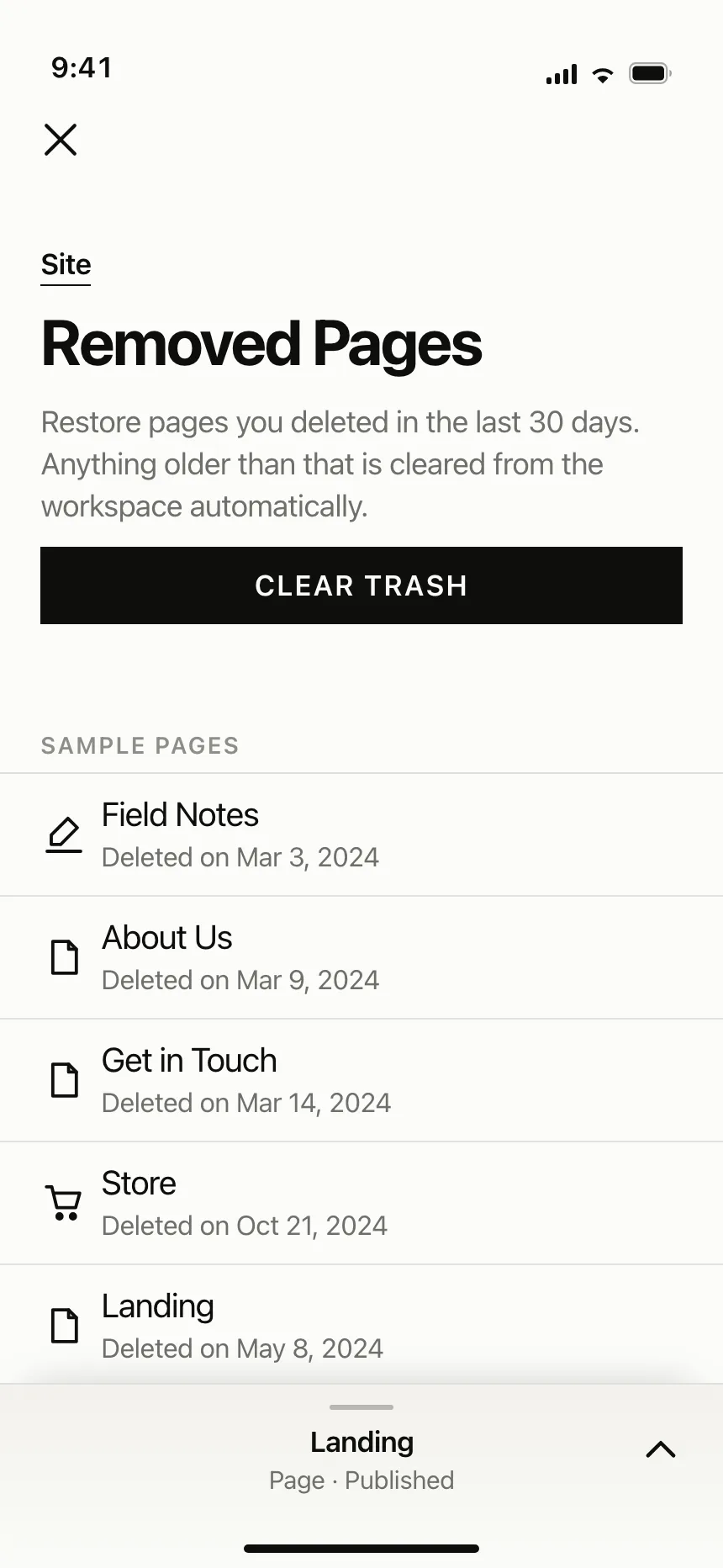 Trash & Archive