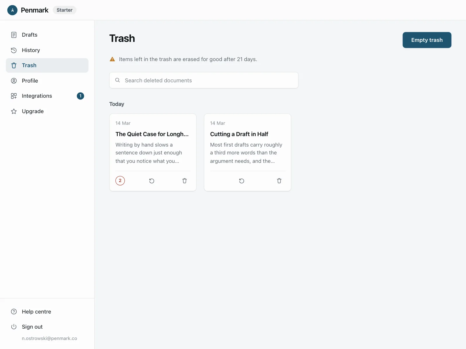 Trash & Archive
