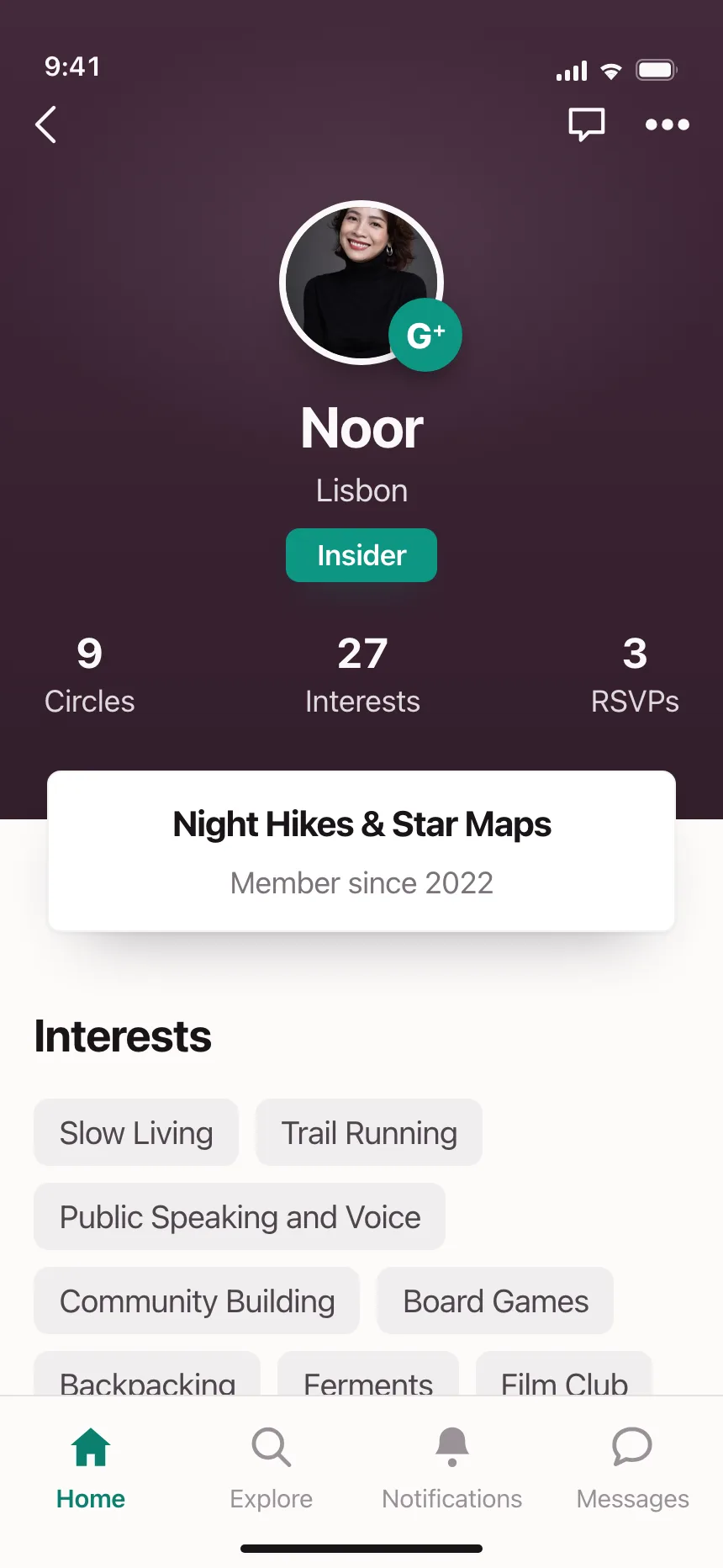 User profile