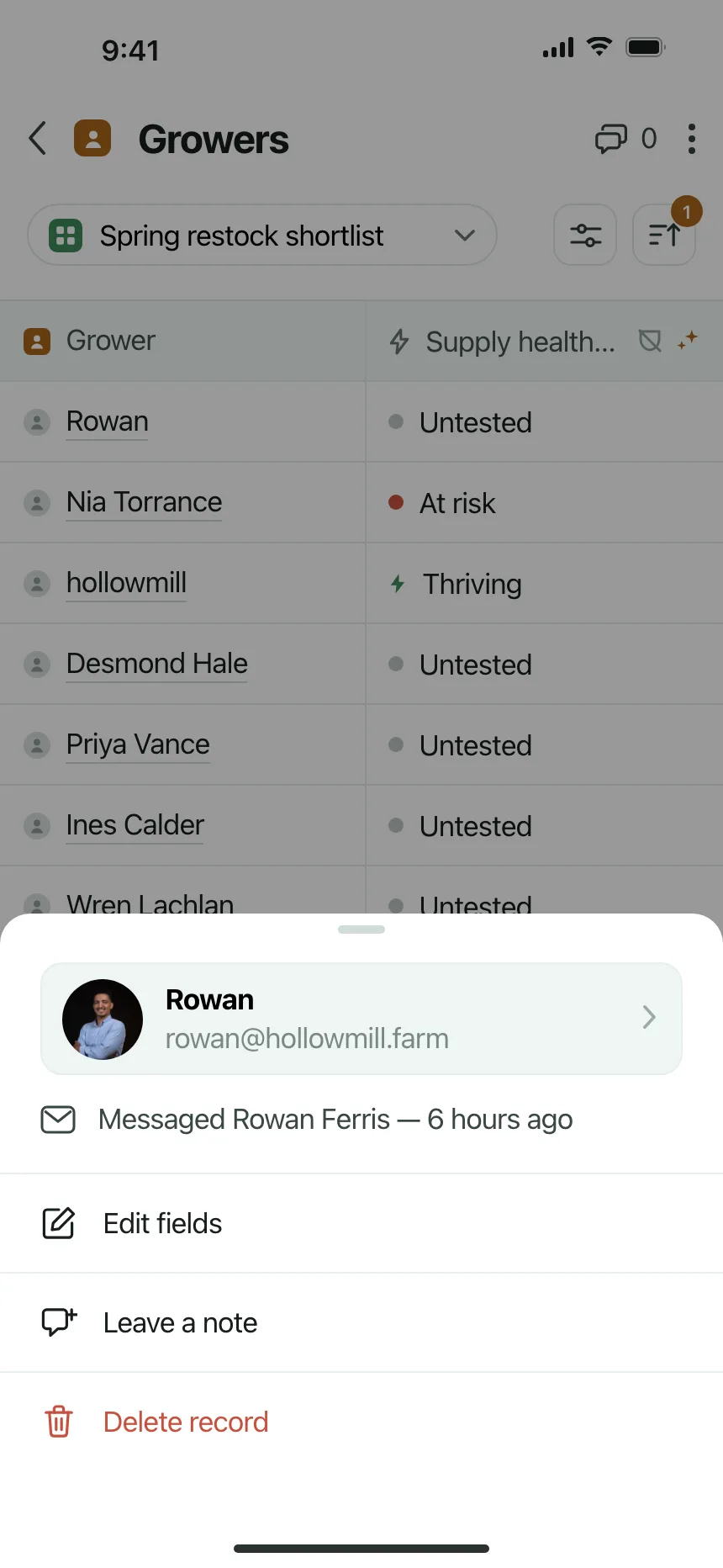 User profile