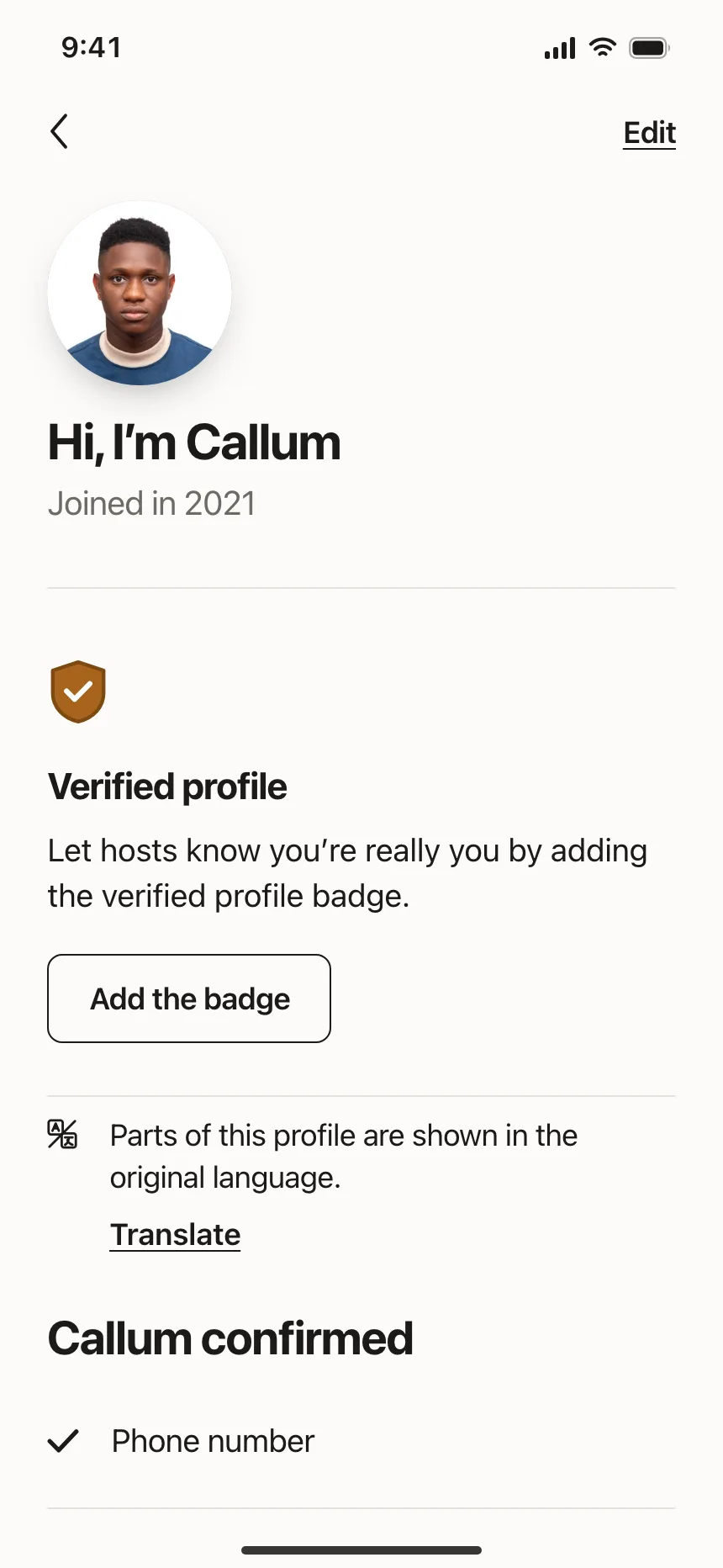 User profile