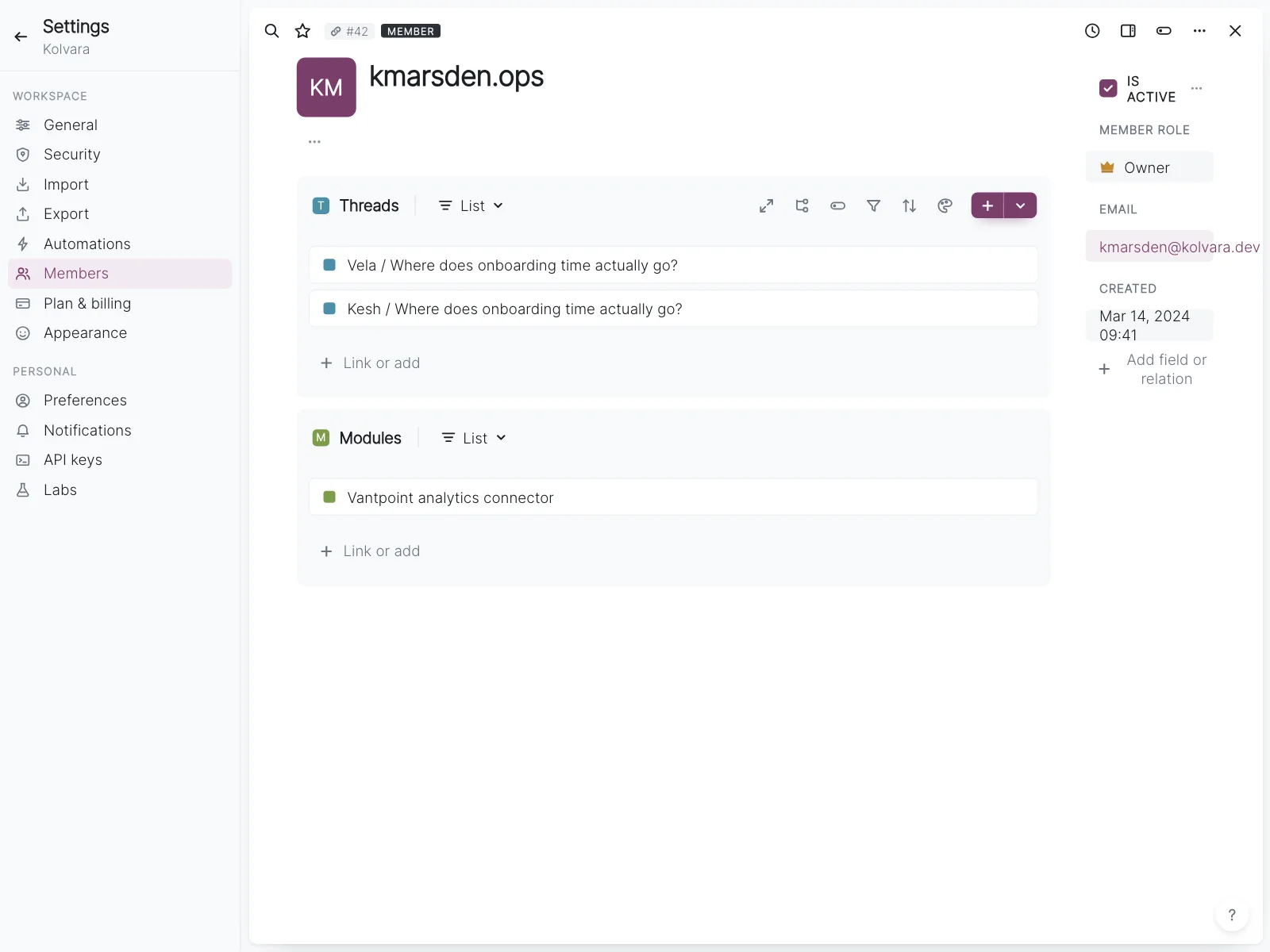 User profile
