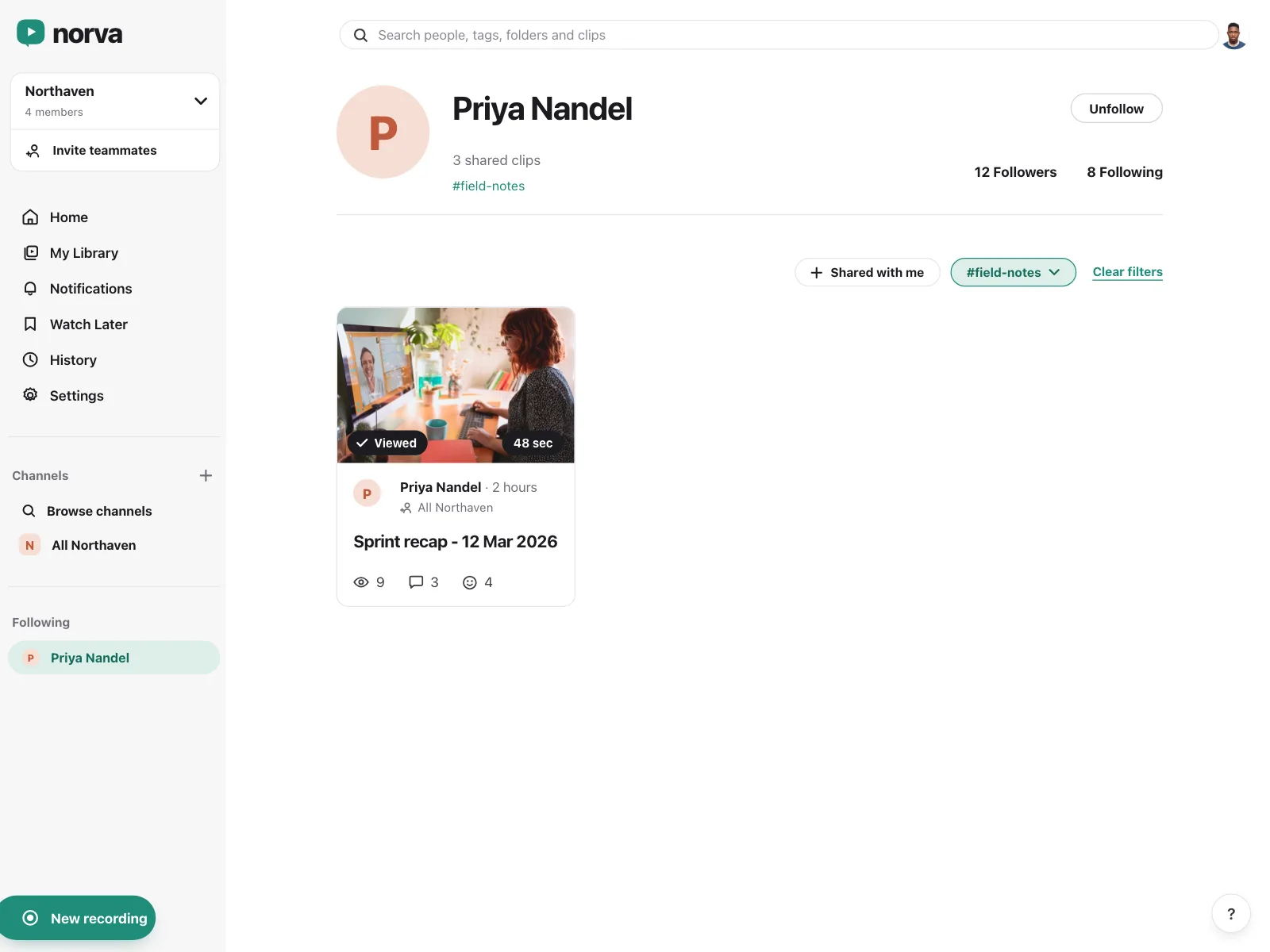User profile