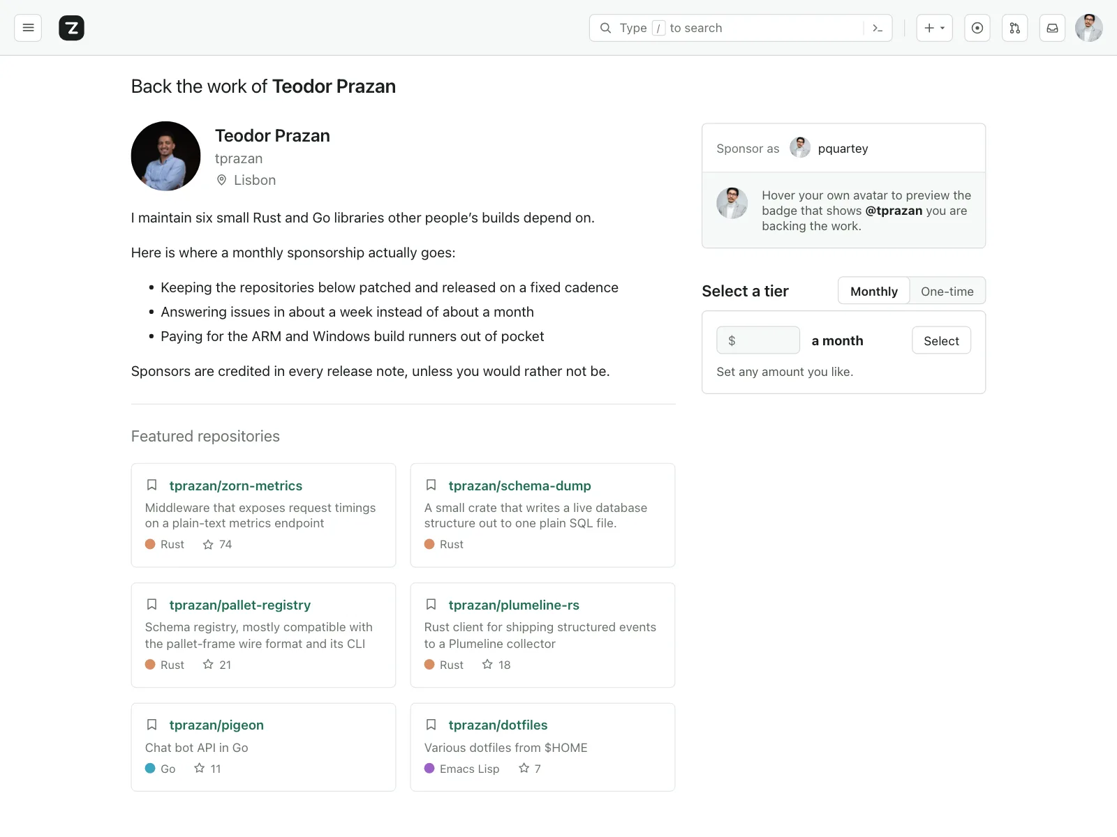 User profile