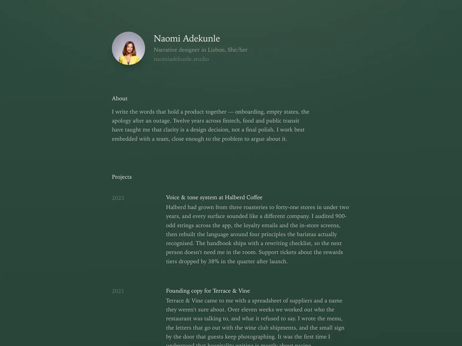 User profile
