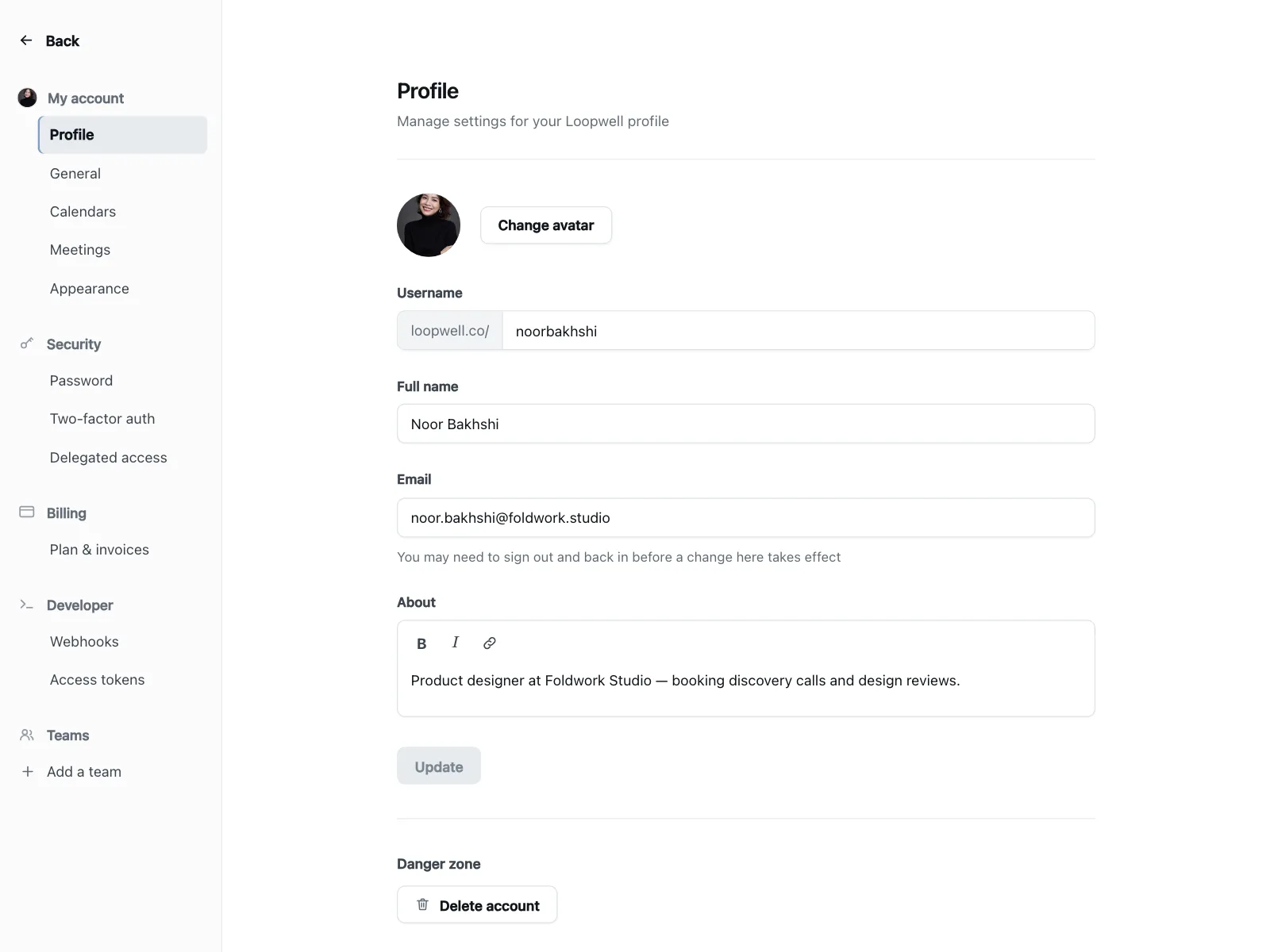 User profile