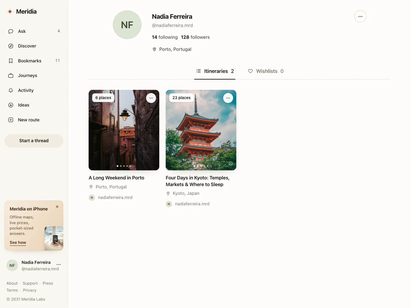 User profile