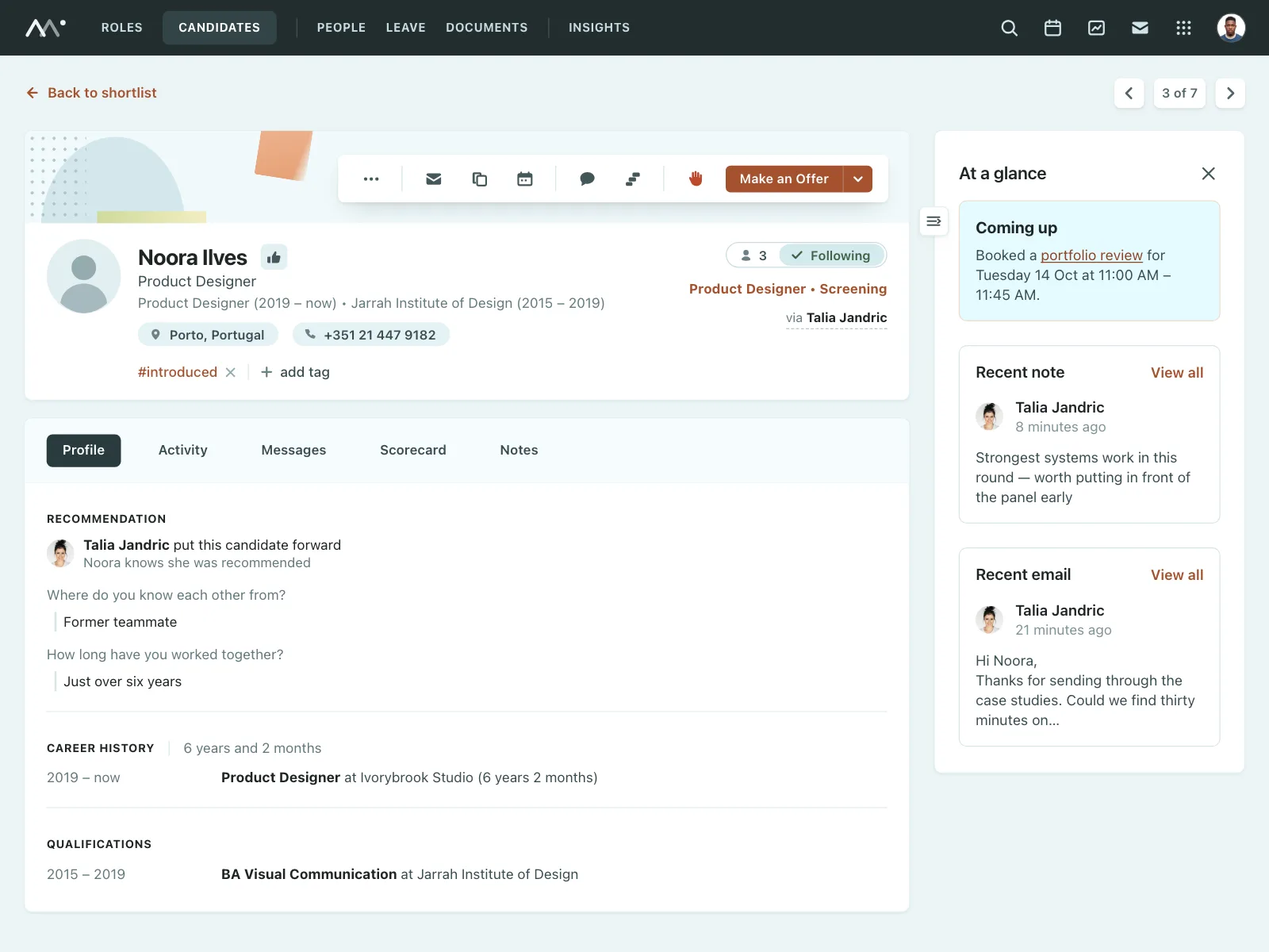 User profile
