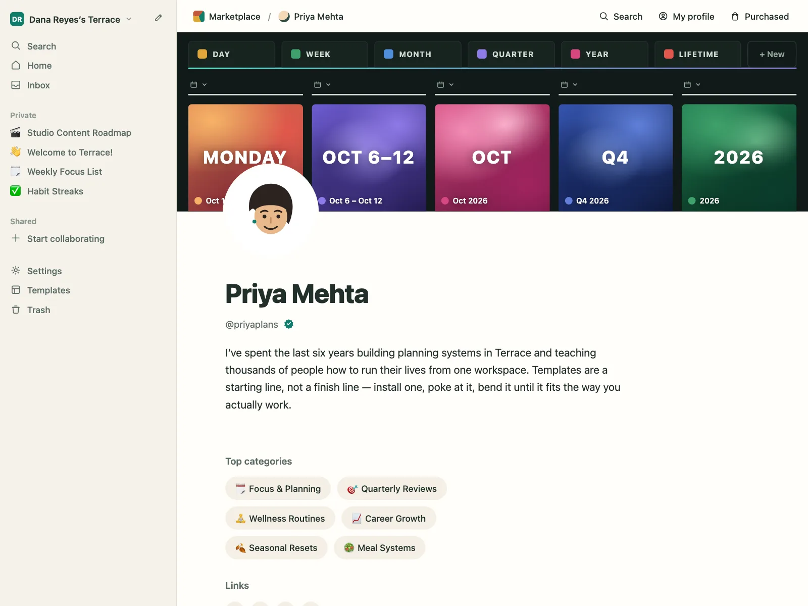 User profile