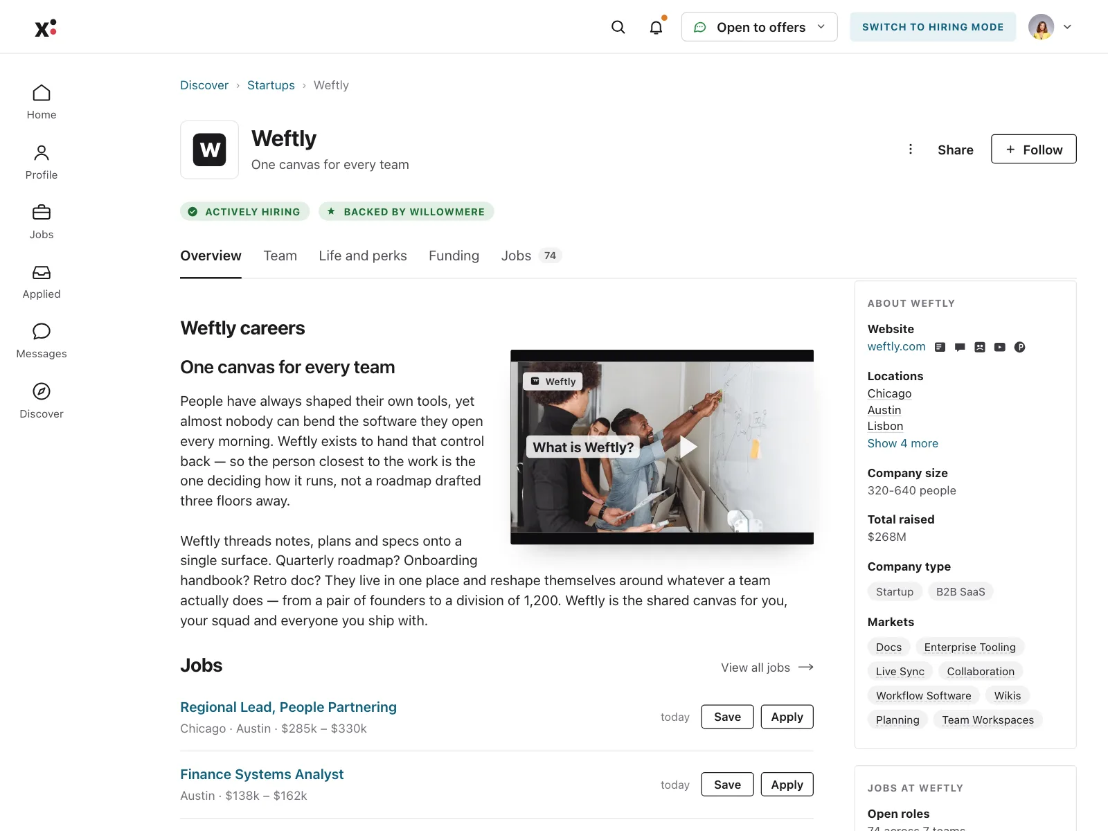 User profile