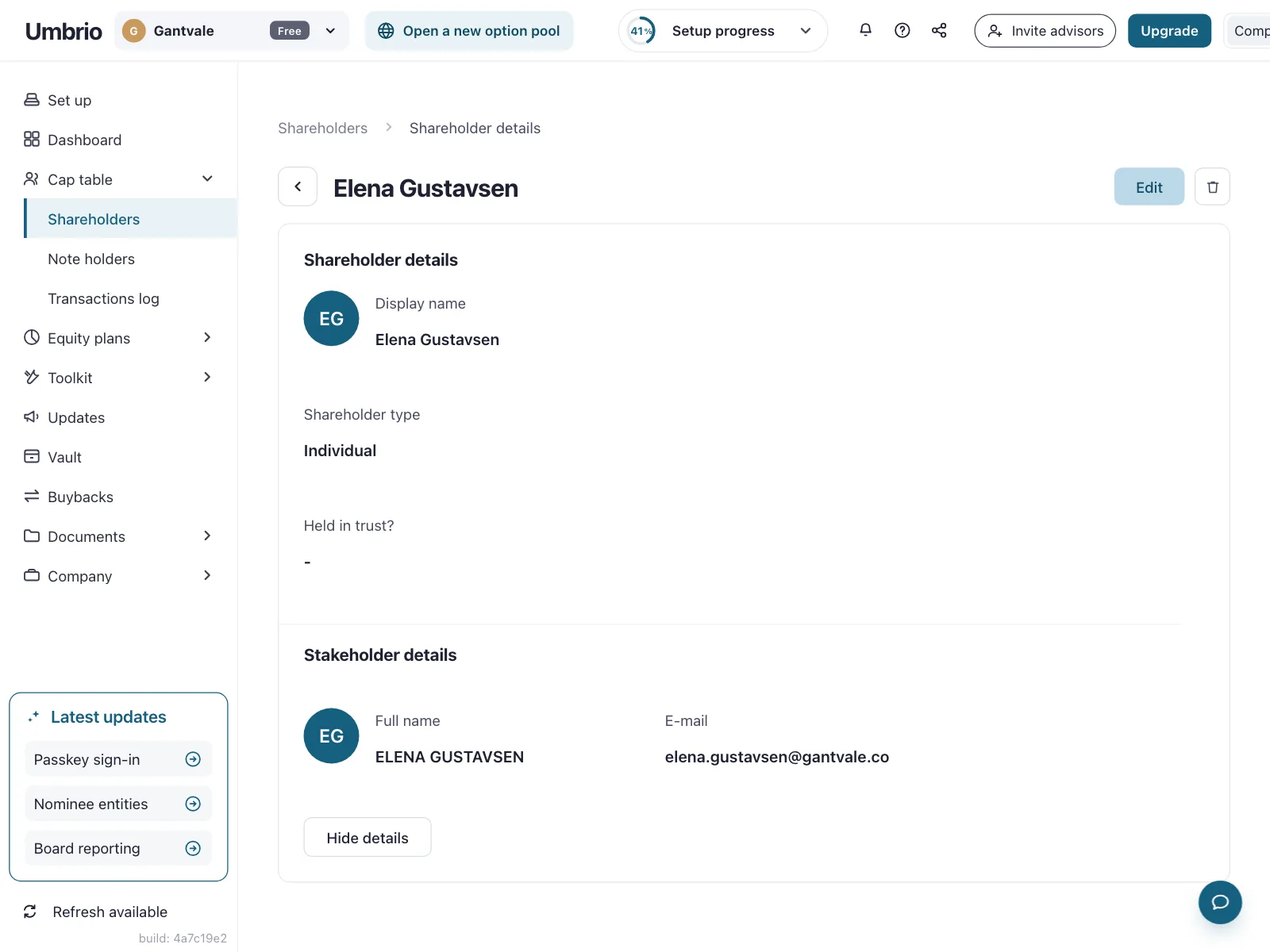 User profile