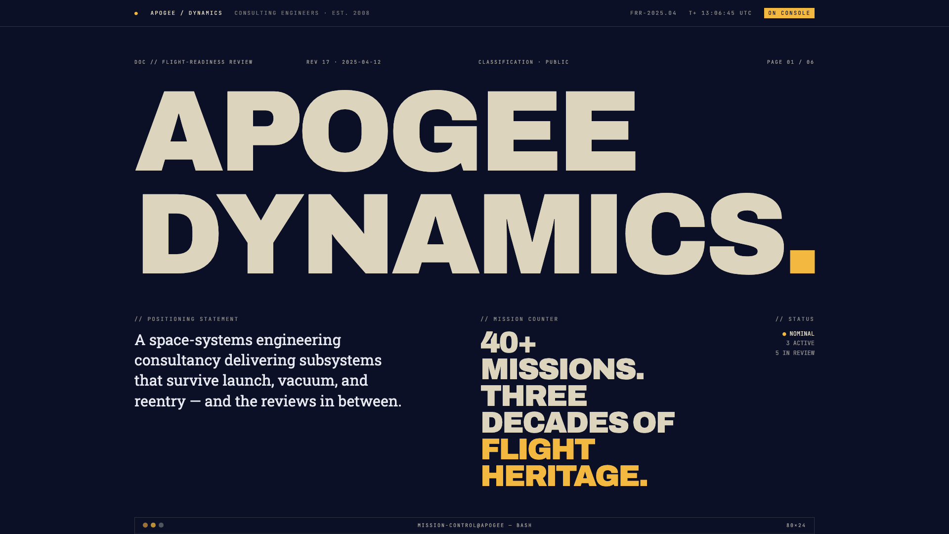 Apogee Dynamics