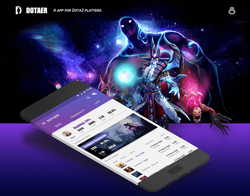 Dotaer app design