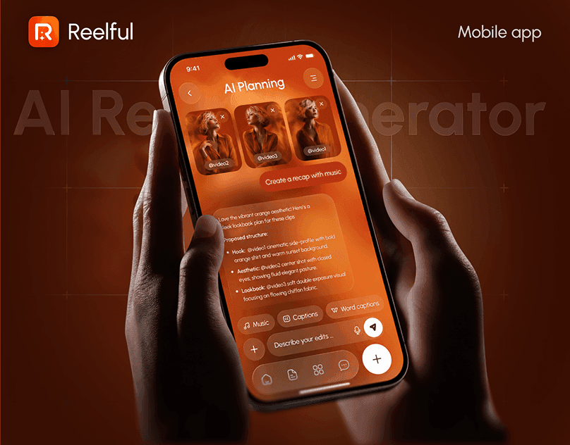 Reelful — AI Powered Social Video Creator App | UI/UX