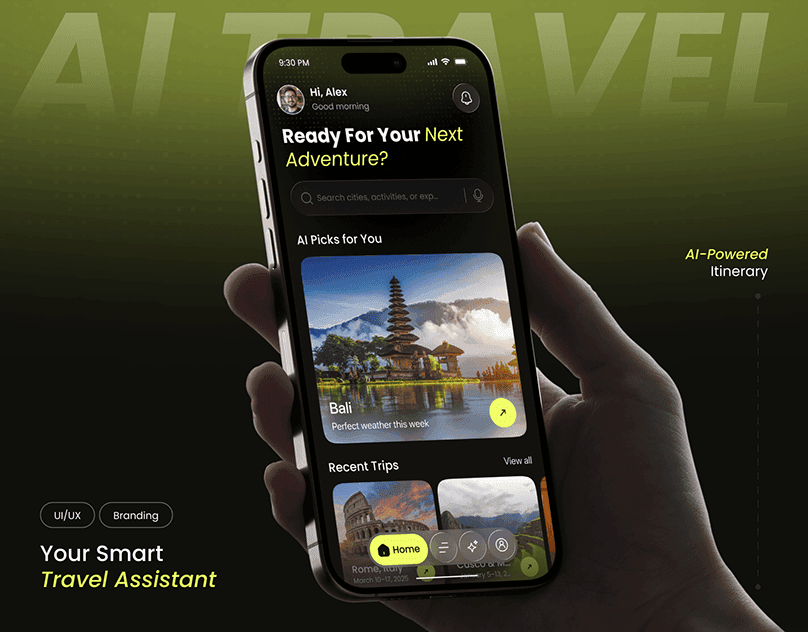 AI Travel Assistant Mobile App | UI/UX
