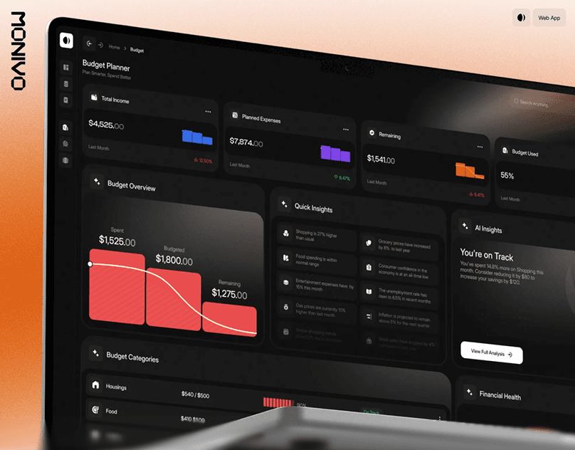 AI Finance Dashboard — Smarter Money Management Design
