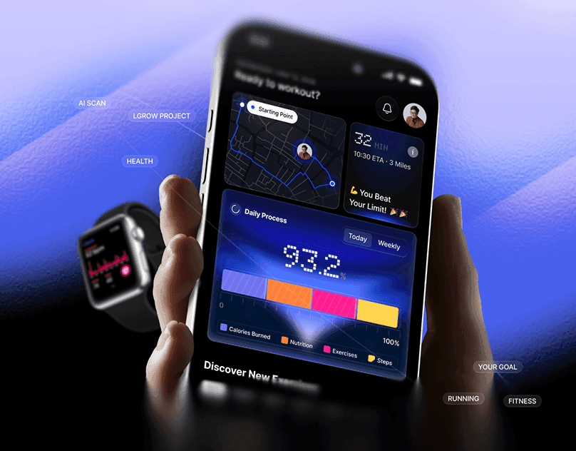 LGrow - Personal Coaching Fitness App | UX/UI