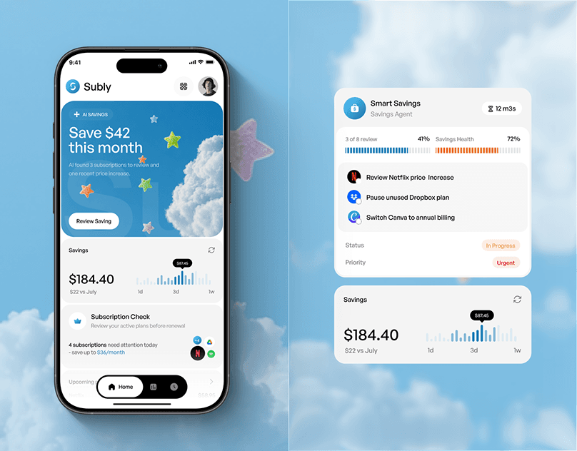 Subly - AI Subscription | Fintech Mobile...