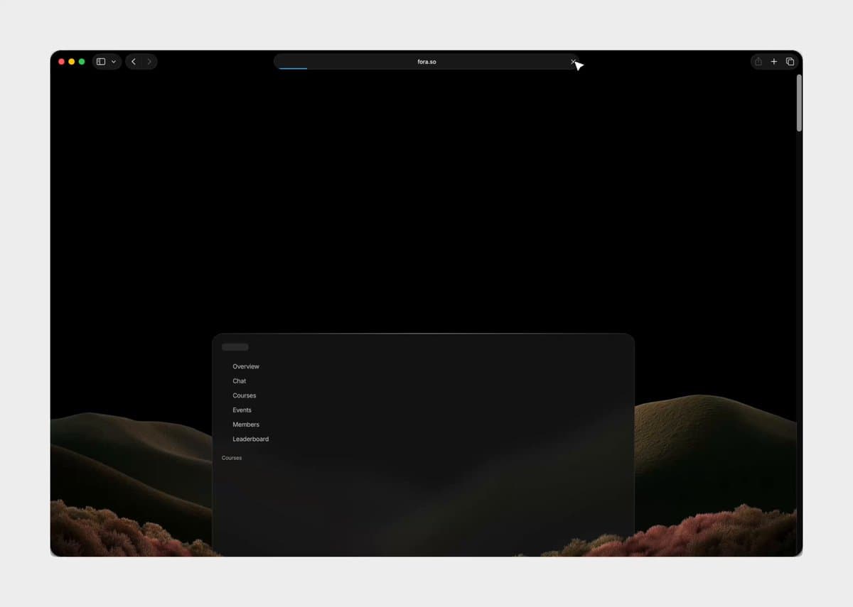 Fora Community Sidebar Menu
