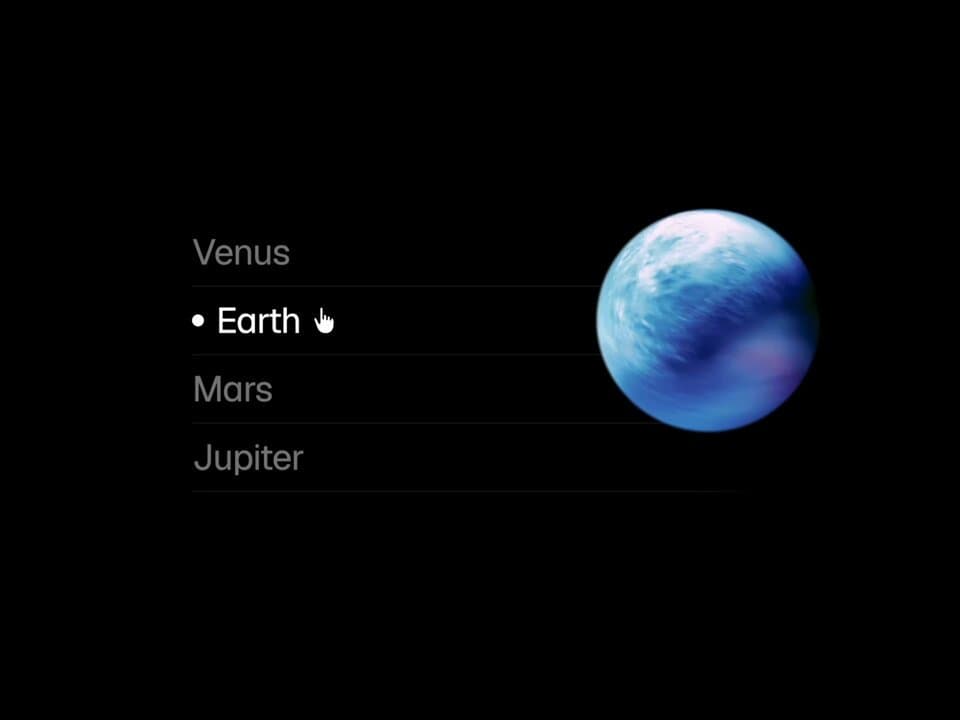 Planet Selector List