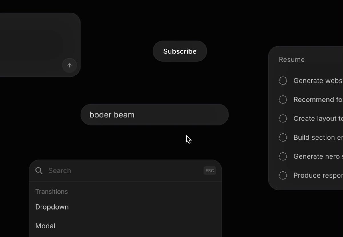 Dark Command Menu Widgets