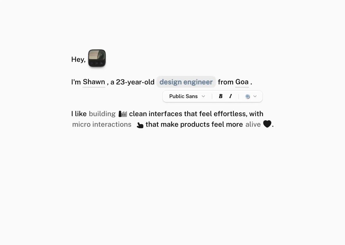 Shawn Bio Text Editor