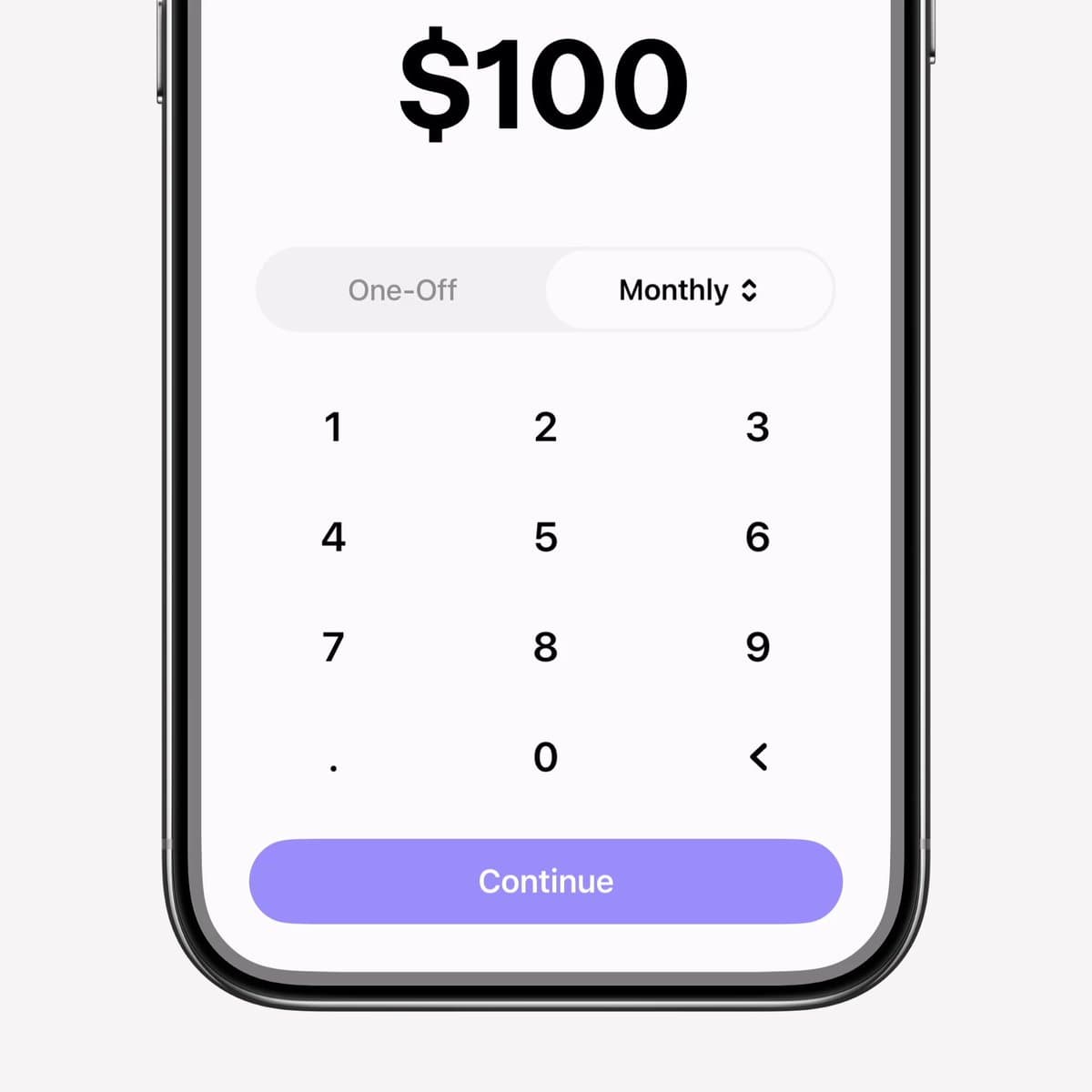$100 Monthly Donation Keypad