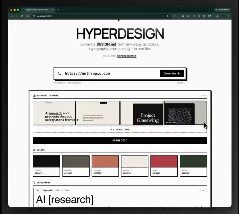HyperDesign Style Extractor