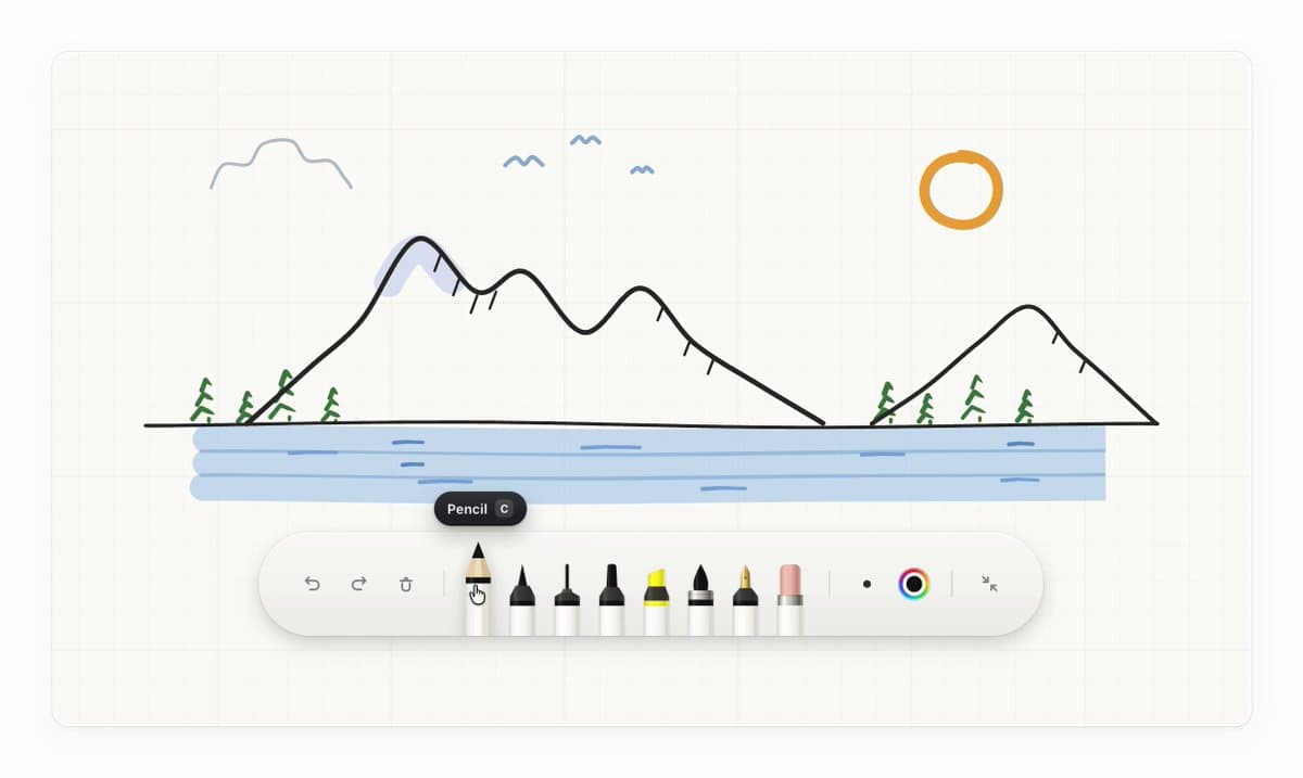 Procreate Mountain Sketch Toolbar