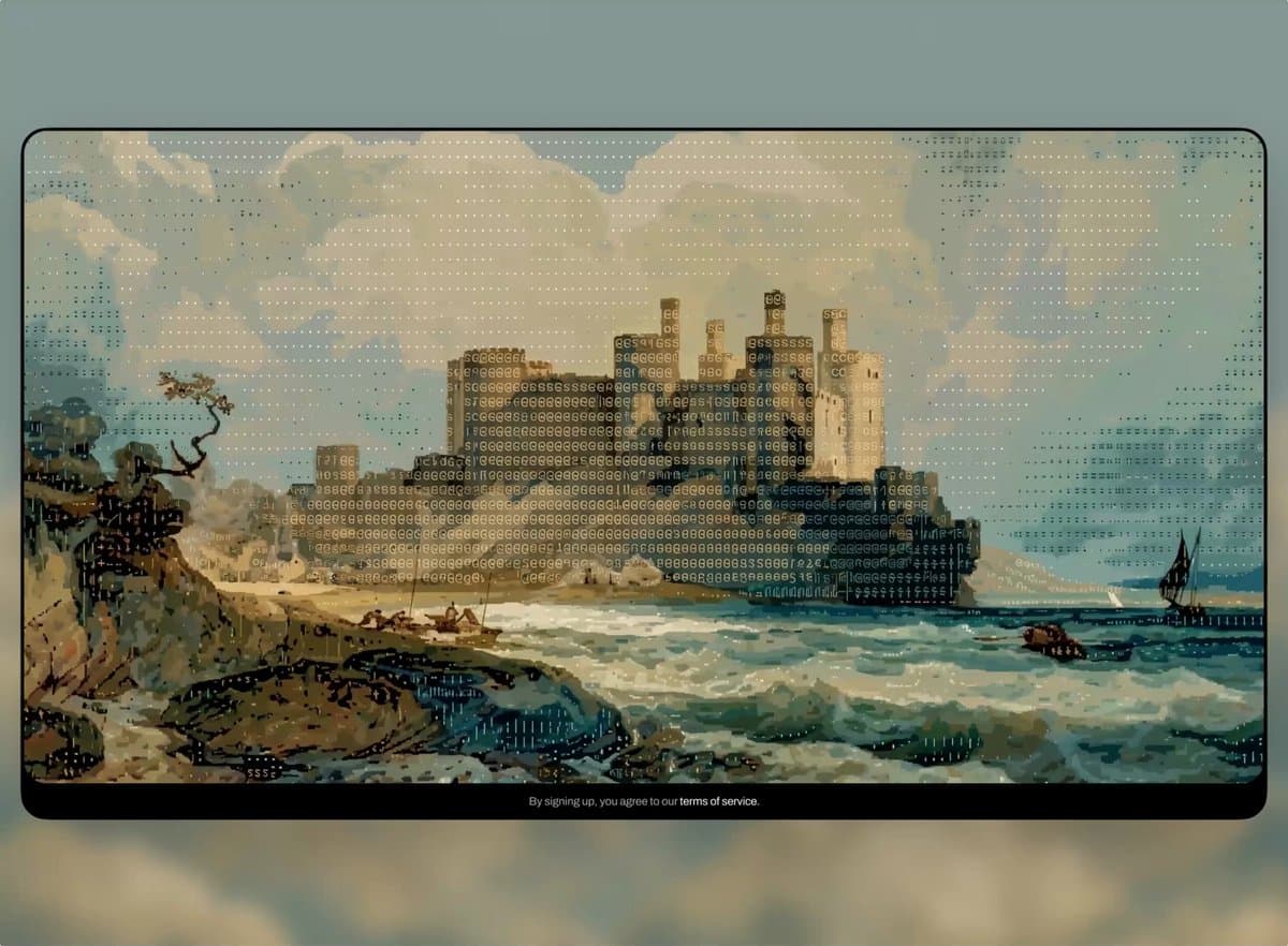 Pixelated Castle Sign-Up Page