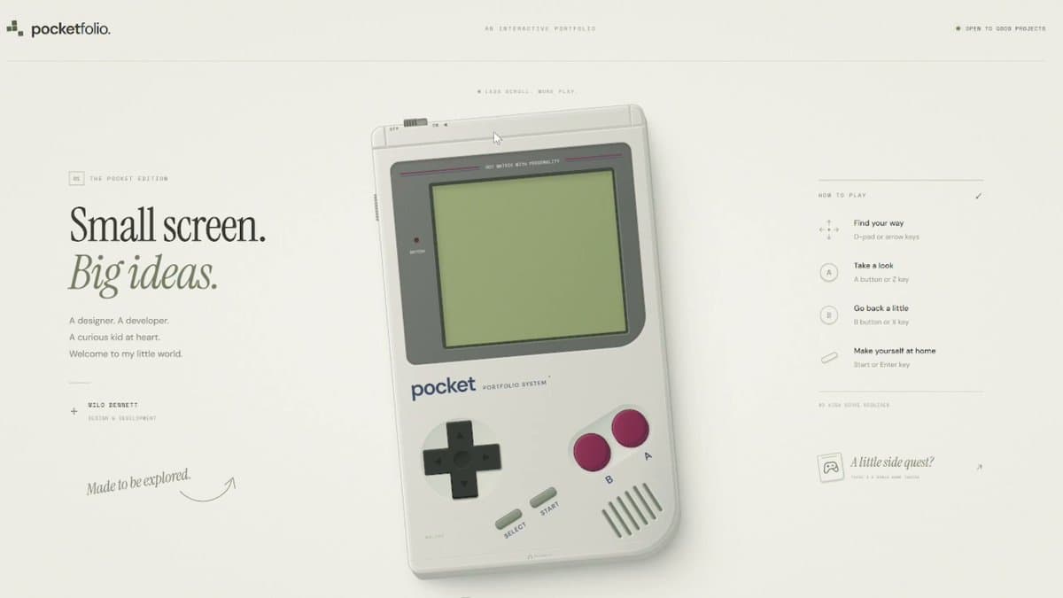 Pocketfolio Game Boy Portfolio