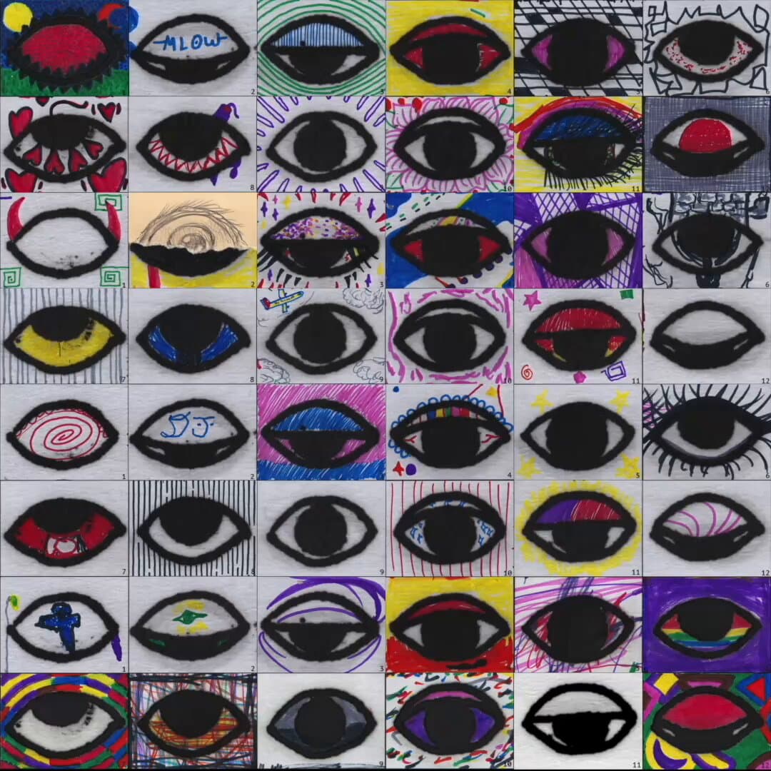 Hand-Drawn Eye Grid