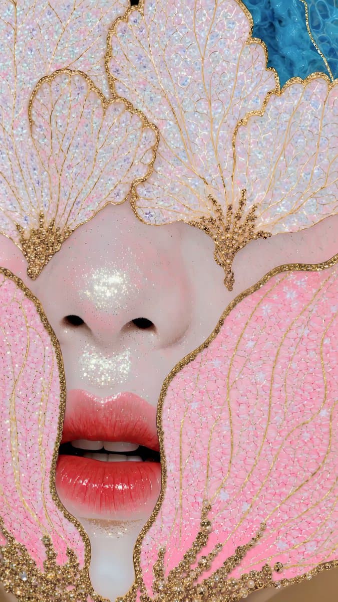 Glitter Coral Face Mask