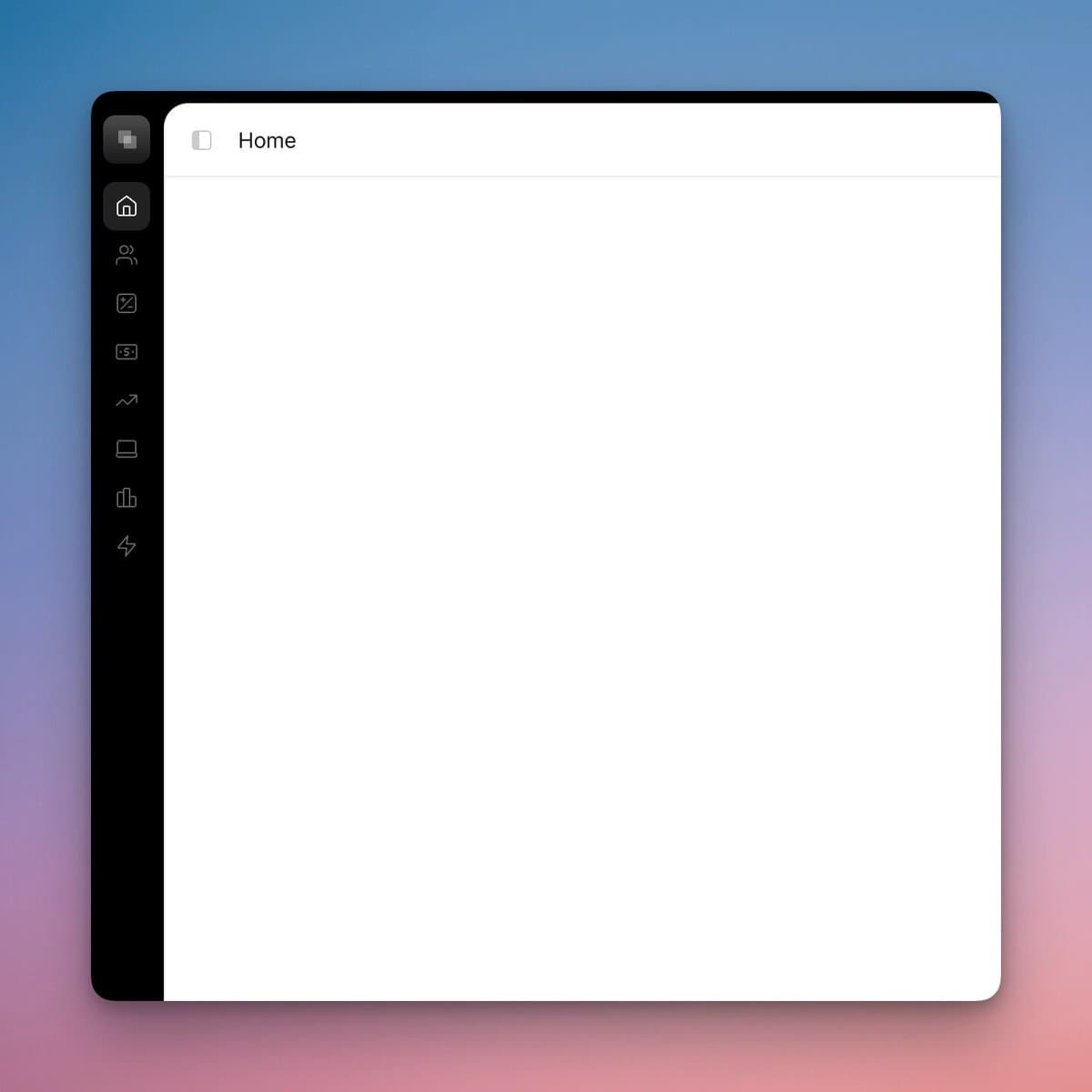 Gradient Dashboard Home Panel