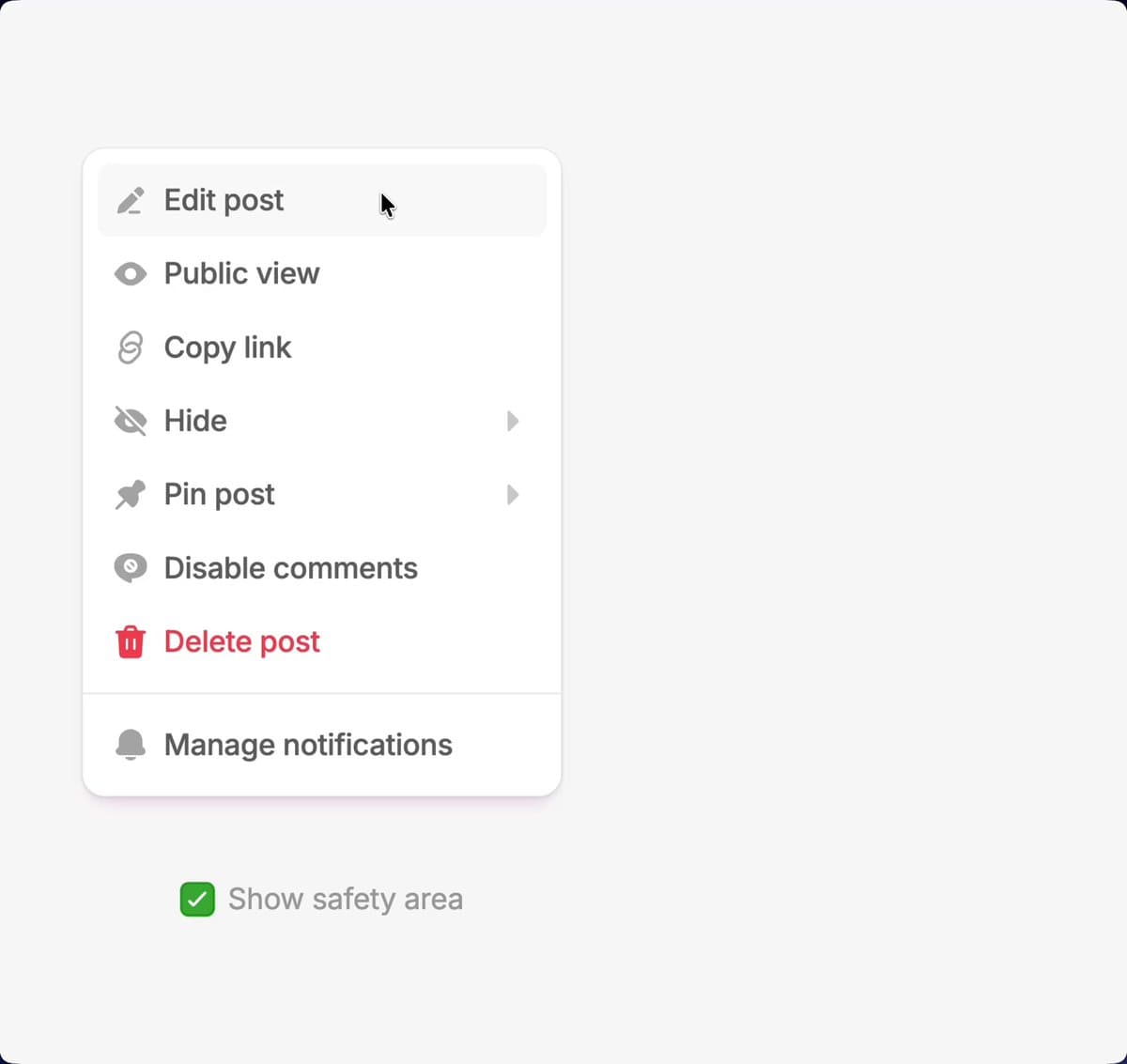 Edit Post Context Menu