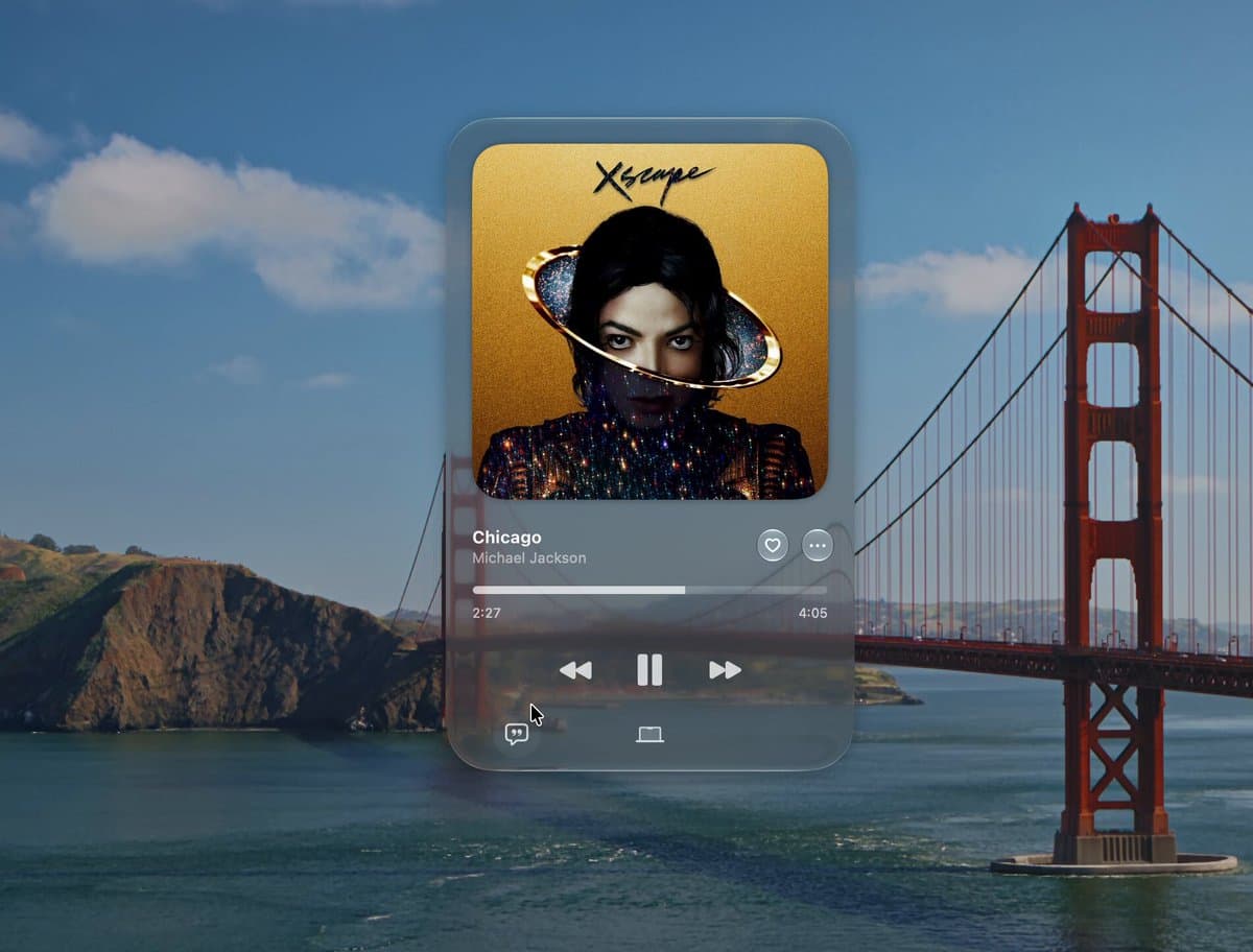 Glass Music Player Widget