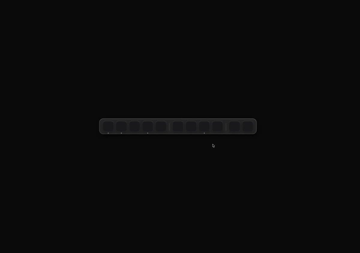 Dark Segmented Icon Dock