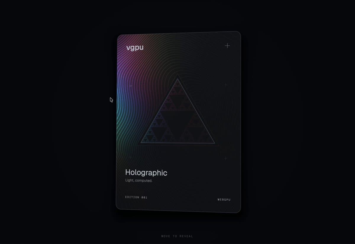 Holographic WebGPU Trading Card