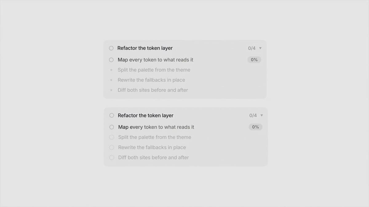 Token Layer Checklist Card